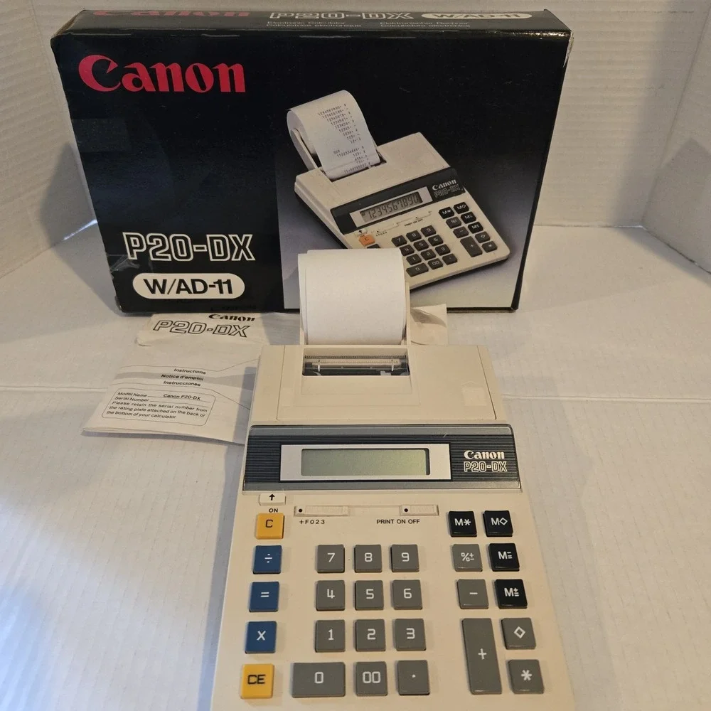 Canon Electric Calculator P20-DX Adding Machine Desktop‎ w/AD-11